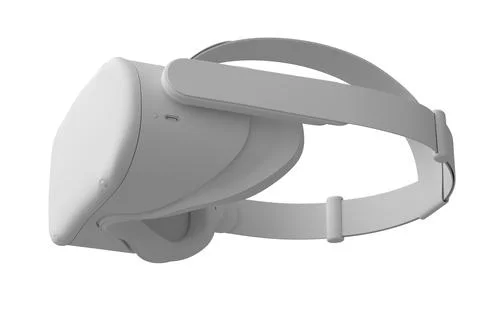 Virtual reality glasses isolated on white monochrome background. 3d render Illustrazione stock