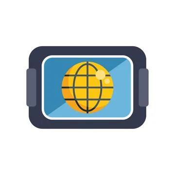 Virtual reality glasses showing globe metaverse concept icon 库存插图