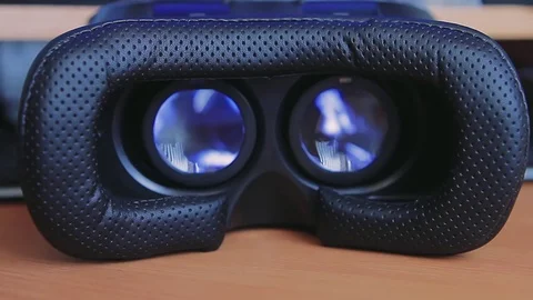 Virtual Reality Glasses From Side of Lenses vr Stock Footage 73989301