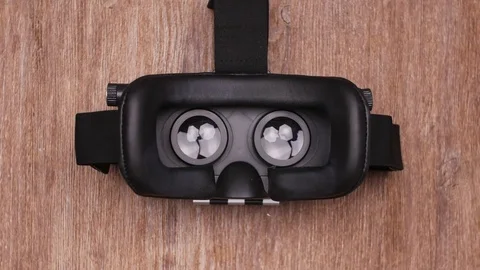Virtual reality glasses stop motion shot Stock Footage
