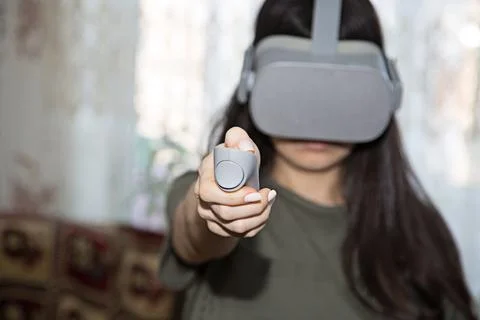 Virtual reality glasses technology and innovation games Stock Photos