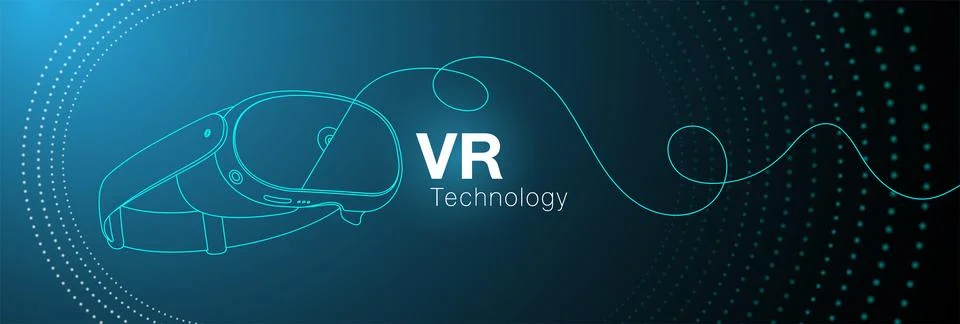 Virtual reality glasses technology background Stock Illustration