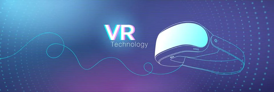 Virtual reality glasses technology background Stock Illustration
