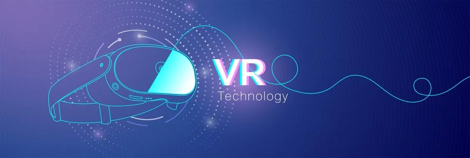 Virtual reality glasses technology background Stock Illustration