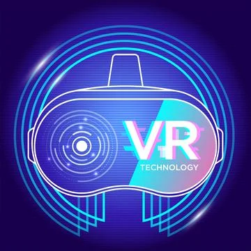 Virtual reality glasses technology background Stock Illustration