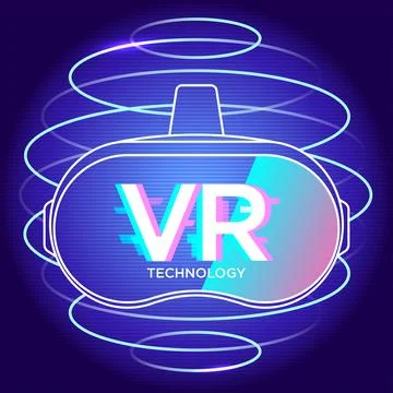 Virtual reality glasses technology background Stock Illustration