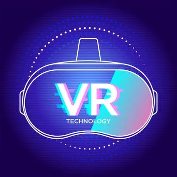 Virtual reality glasses technology background Stock Illustration