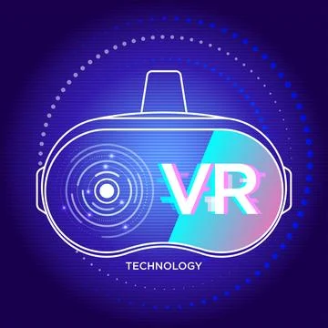 Virtual reality glasses technology background Stock Illustration