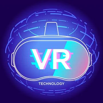 Virtual reality glasses technology background Stock Illustration