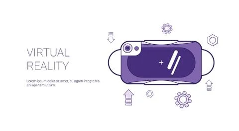 Virtual Reality Glasses Template Web Banner With Copy Space Stock Illustration