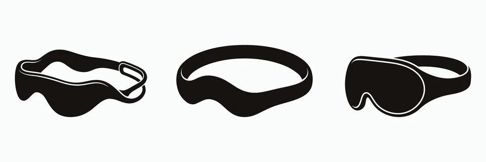 Virtual reality goggles collection featuring different headset designs for .. Stock Illustration