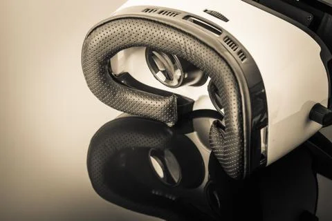 Virtual reality goggles on dark surface Foto stock