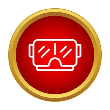 Virtual reality goggles flat line icon Stock Illustration