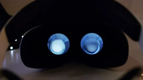 Virtual Reality Goggles Glowing Stock Footage 100546387