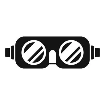 Virtual reality goggles headset icon black and white 스톡 일러스트