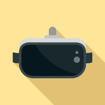 Virtual reality goggles icon, flat style Stock Illustration