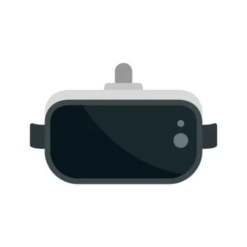 Virtual reality goggles icon, flat style Stock Illustration