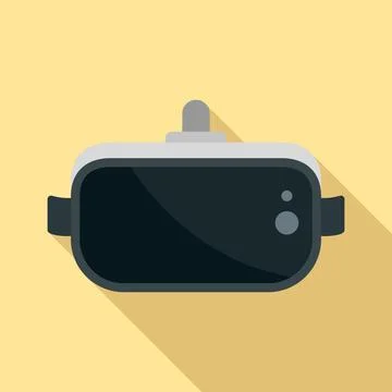 Virtual reality goggles icon, flat style Stock Illustration