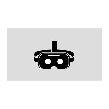 Virtual reality goggles icon on gray background Ilustración de archivo