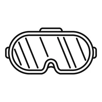 Virtual reality goggles icon, outline style Stock Illustration
