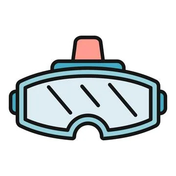 Virtual reality goggles metaverse technology simulation icon Stock Illustration