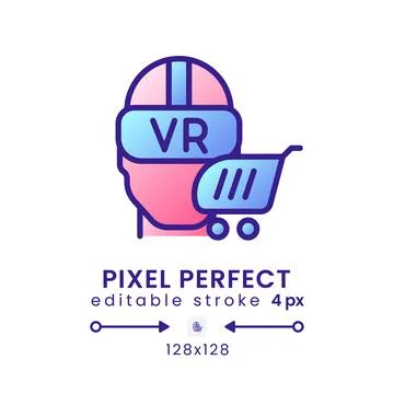 Virtual reality gradient fill desktop icon Stock Illustration
