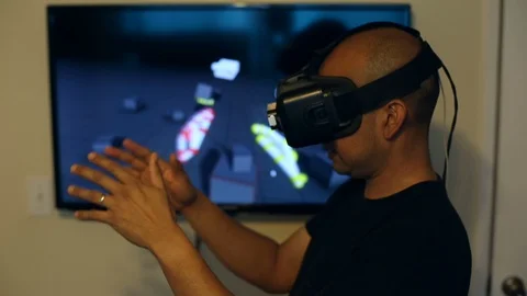 Virtual Reality Hands Stock Footage 120736953