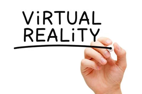 Virtual Reality Handwritten With Black Marker Foto stock