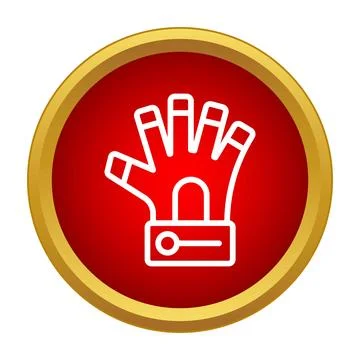 Virtual reality haptic control glove line icon Illustrazione stock