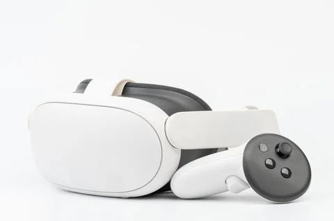 Virtual reality headset and controller set Stock Photos