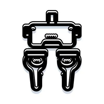 Virtual reality headset and controllers system equipment Stock Illustration