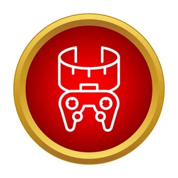 Virtual reality headset and game controller icon Stock Illustration