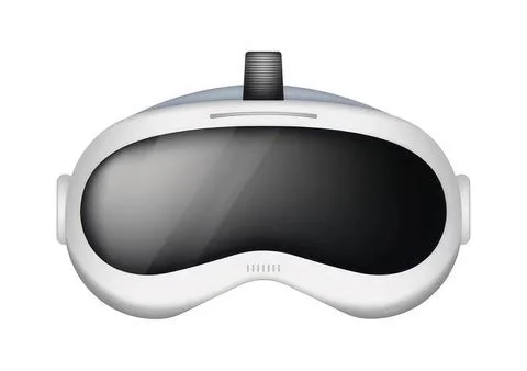 Virtual reality headset with black visor and white frame Stock Illustration