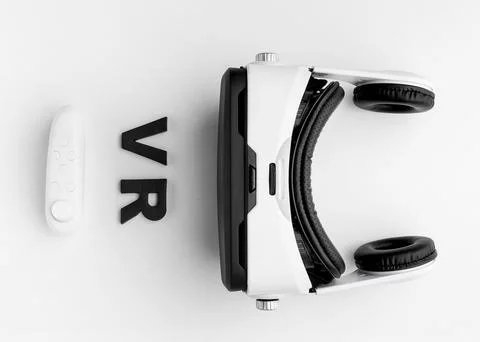 Virtual reality headset desk 스톡 일러스트