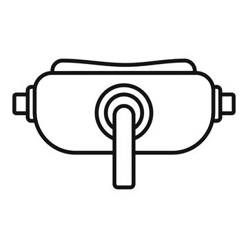 Virtual reality headset future gaming entertainment technology line art 스톡 일러스트