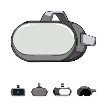 Virtual reality headset future technology gaming device Stock Illustration