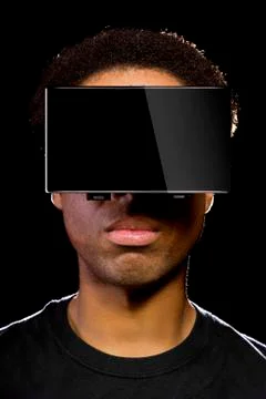 Virtual Reality Headset On Gamer Stock Photos