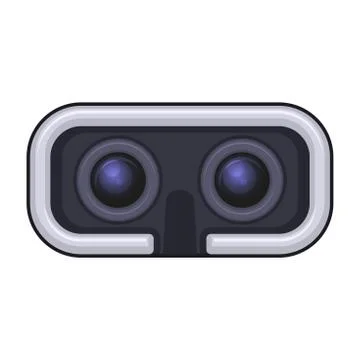 Virtual Reality Headset for Gaming and Entertainment. Vector Icon Stock Illustration