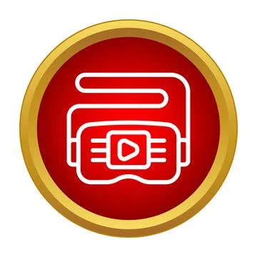 Virtual reality headset icon for digital entertainment Stock Illustration