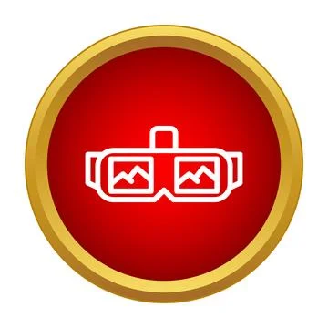Virtual reality headset icon displaying immersive content Stock Illustration