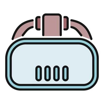 Virtual reality headset icon displaying digital information Stock-Illustration