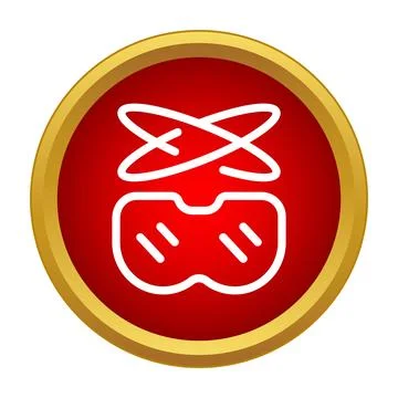 Virtual reality headset icon with expanding digital rings Stock Illustration