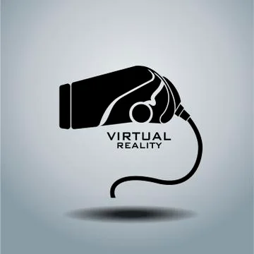 Virtual reality headset icon, flat design, vector Stock Illustration