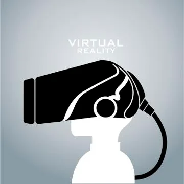 Virtual reality headset icon, flat design, vector Stock Illustration