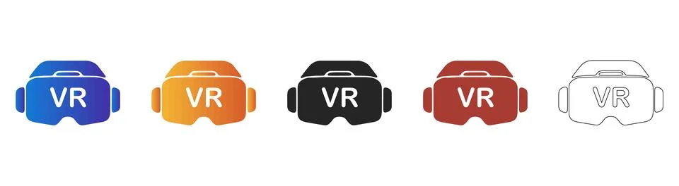 Virtual reality headset icon isolated on transparent Illustrazione stock