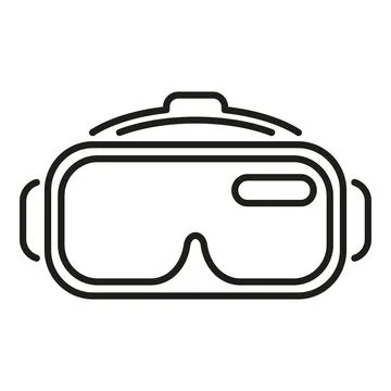 Virtual reality headset icon line drawing Ilustración de archivo