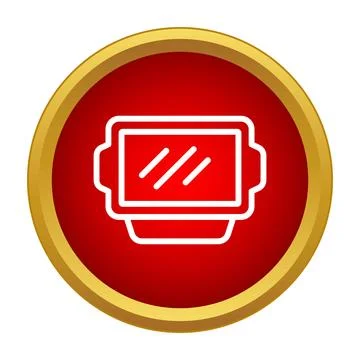 Virtual reality headset icon in red circle Illustrazione stock