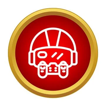 Virtual reality headset icon in red circle Illustrazione stock
