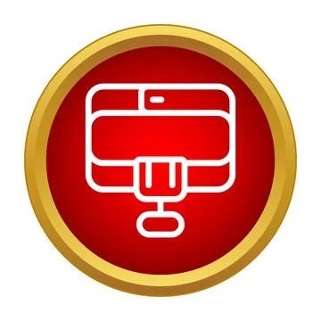 Virtual reality headset icon in red circle Illustrazione stock