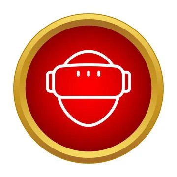 Virtual reality headset icon in red circle Illustrazione stock